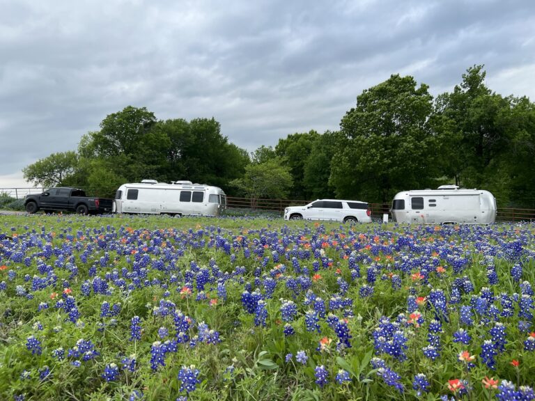 Springtime Airstream RV Trip to The Range Vintage Trailer Resort & Texas Bluebonnets in Ennis, Texas (April 2023)